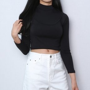 투피스 트윈 나시 크롭 폴라티 기모 세트