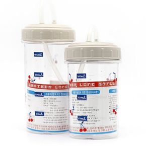 빨대 물병 플라스틱 보틀 실리콘 빨대 물통 400ml[35883692]