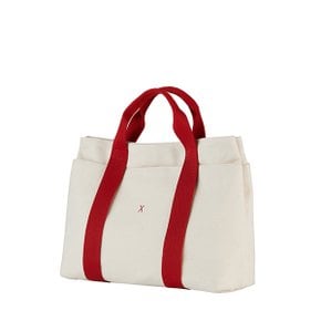 Stacey Daytrip Tote Canvas M Ivory_Red