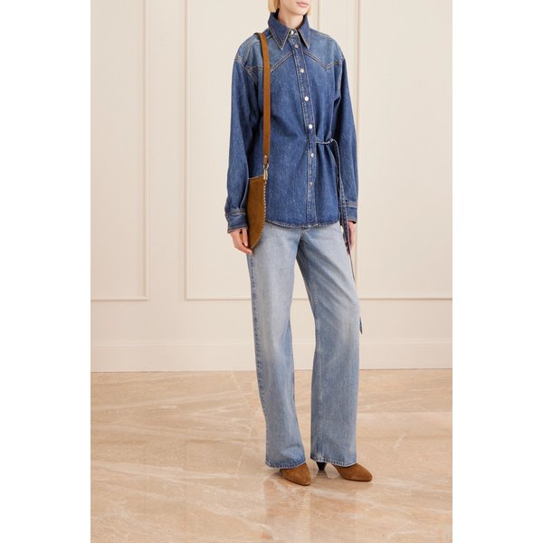 오스칸 소프트 휩스티치 스웨이드 숄더백 46376663162987741