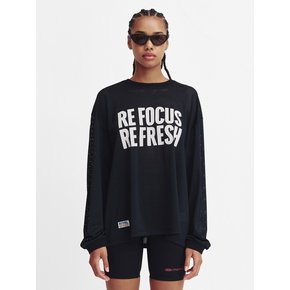 Refocus Mesh Round Neck T Shirt_Black