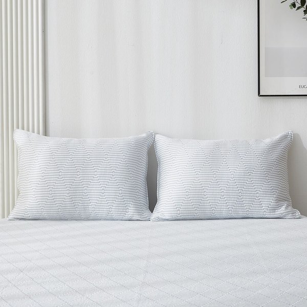 샤르르 쿨링앤슬립 냉감 3중직 밴딩 침대패드 베개세트 SS