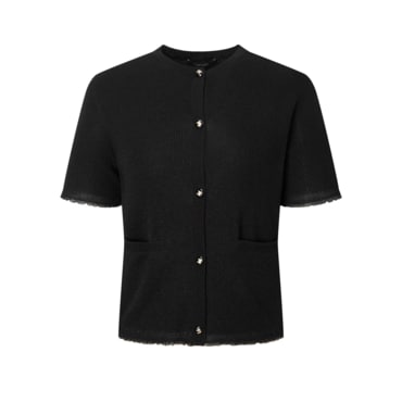 질스튜어트뉴욕 25SS 블랙 글리터장식 폴리혼방 반팔가디건 (JSSW5B260BK)