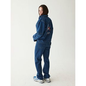 Symbole Embroidery Denim Jacket- blue