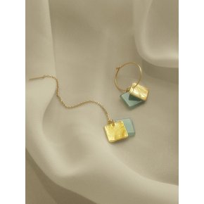 Another square earrings_lilygreen (어나더스퀘어귀걸이_릴리그린)