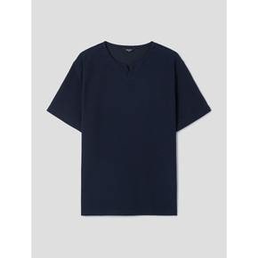 변형 라운드넥 반팔 티셔츠  네이비 (GC3342M02R)