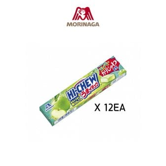  일본 모리나가 제과 하이츄 HI CHEW 우마이츄 그린애플맛 12알입 X 12개 세트