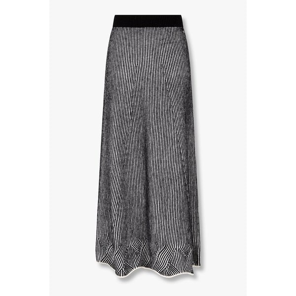 여성 투 톤 스캘럽 헴 울 니트 스커트 4625361507000