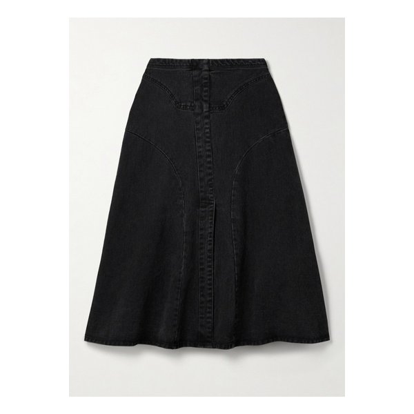 코넬라 패널 데님 미디 스커트 블랙 1647597343649731