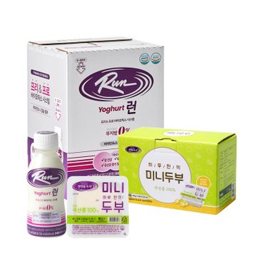 신앙촌 프로바이오틱 런 요구르트 12병 + 국산미니두부 6개입