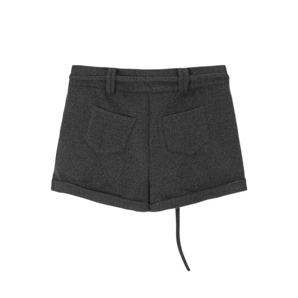 BELT ROLL-UP SHORTS-DARK GRAY