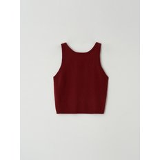 fine wool round sleeveless - red