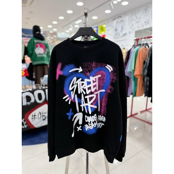 [여주점] 남여공용, 기모 그래피티 맨투맨, 블랙JGZZ22B26