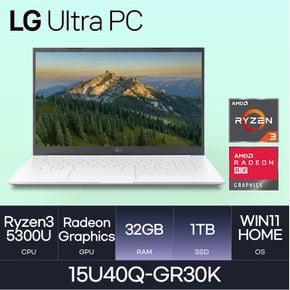 LG전자 울트라PC 15U40Q-GR36K (WIN11 HOME/SSD 1TB/RAM 32GB) HMC