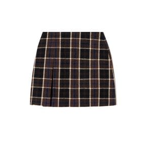 Check mini skirt_brown