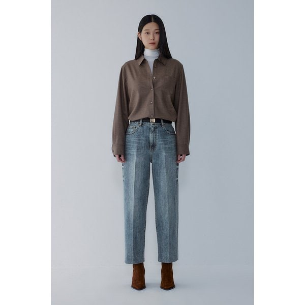 헴 포인트 배기 데님 팬츠 7115455X03140