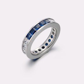 Princess-cut Bicolor Sapphire Ring Medium SSKB101RWC110