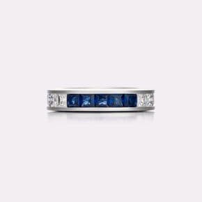 Princess-cut Bicolor Sapphire Ring Medium SSKB101RWC110