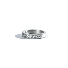 SEWN SWEN SILVER TAG GEM RING