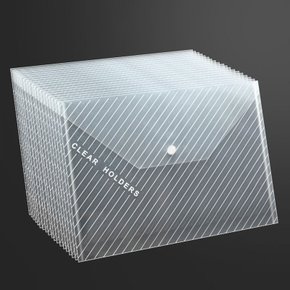 단추 A4 파일 클리어 똑딱이 화일 투명 클리어화일 홀더 포켓 봉투 정리 클리어파일 케이스