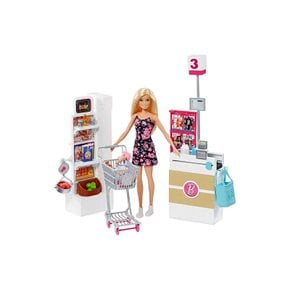 Mattel Barbie FRP01 Supermarket and Puppet, Multi-Colour