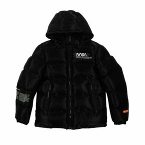 4224864 Heron Preston Mens Black Down NASA Puffer Coat 71713163