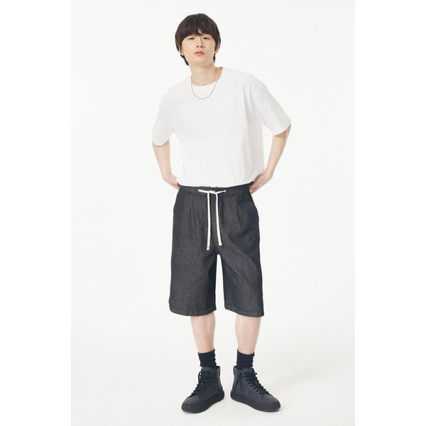 [MEN] 드로우스트링 하프 데님팬츠 91M5262333099
