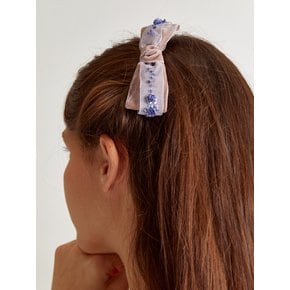 Sequin flower velvet ribbon hairpin (2colors)