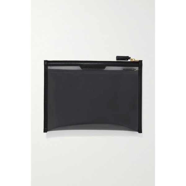 Safe Deposit Leather-trimmed Pvc Pouch 블랙