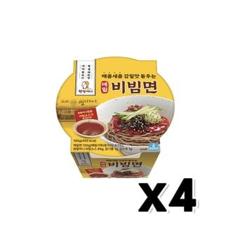  원할머니 메밀 비빔면컵 즉석간편조리 185g x 4개