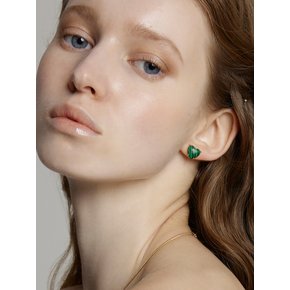 Petite Heart Earrings_Green