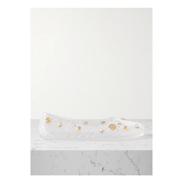 아이로 장식 컷아웃 러버 발레리나 플랫 슈즈 클리어 46376663162863498