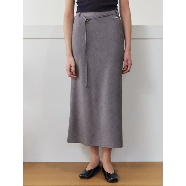 라이트울 드레이프 롱 스커트_GREY