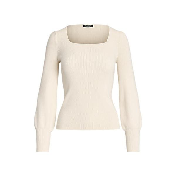 리브 니트 퍼프 슬리브 스웨터(WMLRSWES6820660101)