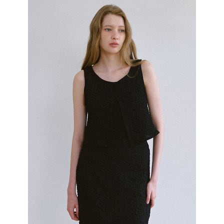 라미네즈 Jacquard Sleeveless Vest - Black