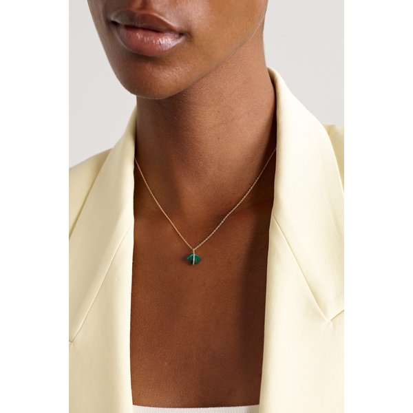 멜리사 조이 매닝 14K 골드 말라카이트 헤르키머 다이아몬드 목걸이 46376663162930733