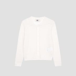 라인 블렌드 크루넥 스카시 니트 가디건 [UFJKCA256N-WHITE]