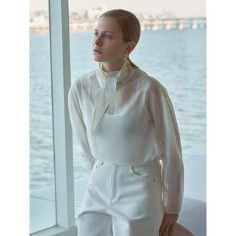 FRONTROW Sheer Tie-neck Blouse_ 2color