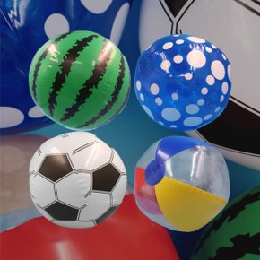 KC인증 4가지 디자인 비치볼 비치공 1+1 수영장 바닷가 계곡 캠핑 물놀이 필수품 수박 축구공