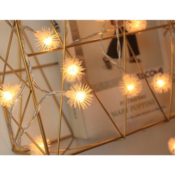 10구 눈송이 와이어 전구 / 1.5M 건전지 장식전구