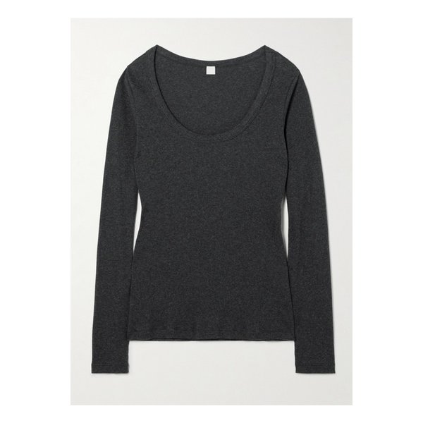 골지 스트레치  코튼 저지 탑 그레이 1647597354779805