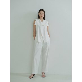 Sailor Collar Linen Vest_White