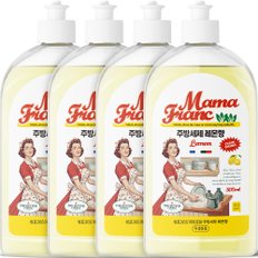 쉼표365 마마프랑 주방세제 레몬향 500ml x 4개 과일 야채 세척 식기 설거지 기름때