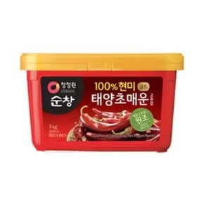 t 대상 청정원 순창 100% 현미 태양초 매운 고추장 3kg [1개]