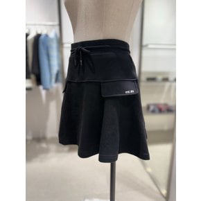 [여주점] 프린팅 포인트 V넥 밑단 스트링 티셔츠 스커트 세트 ES2CL862