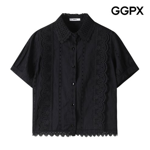 GGPX 카라넥 레이스 버튼 셔츠 (GP6SH014F)