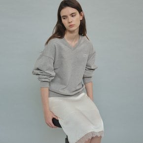 LOOSE FIT V-NECK SWEATSHIRT [TIFA04LT21]_Melange gray