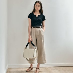 WD_One tuck linen wide pants