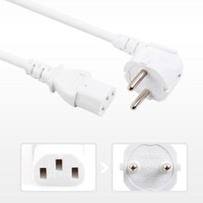 컴퓨터 오디오 220V 전원 파워 케이블 화이트 0.5M_W3C6FE1