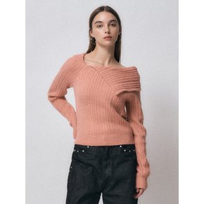 one shoulder knit [pink]